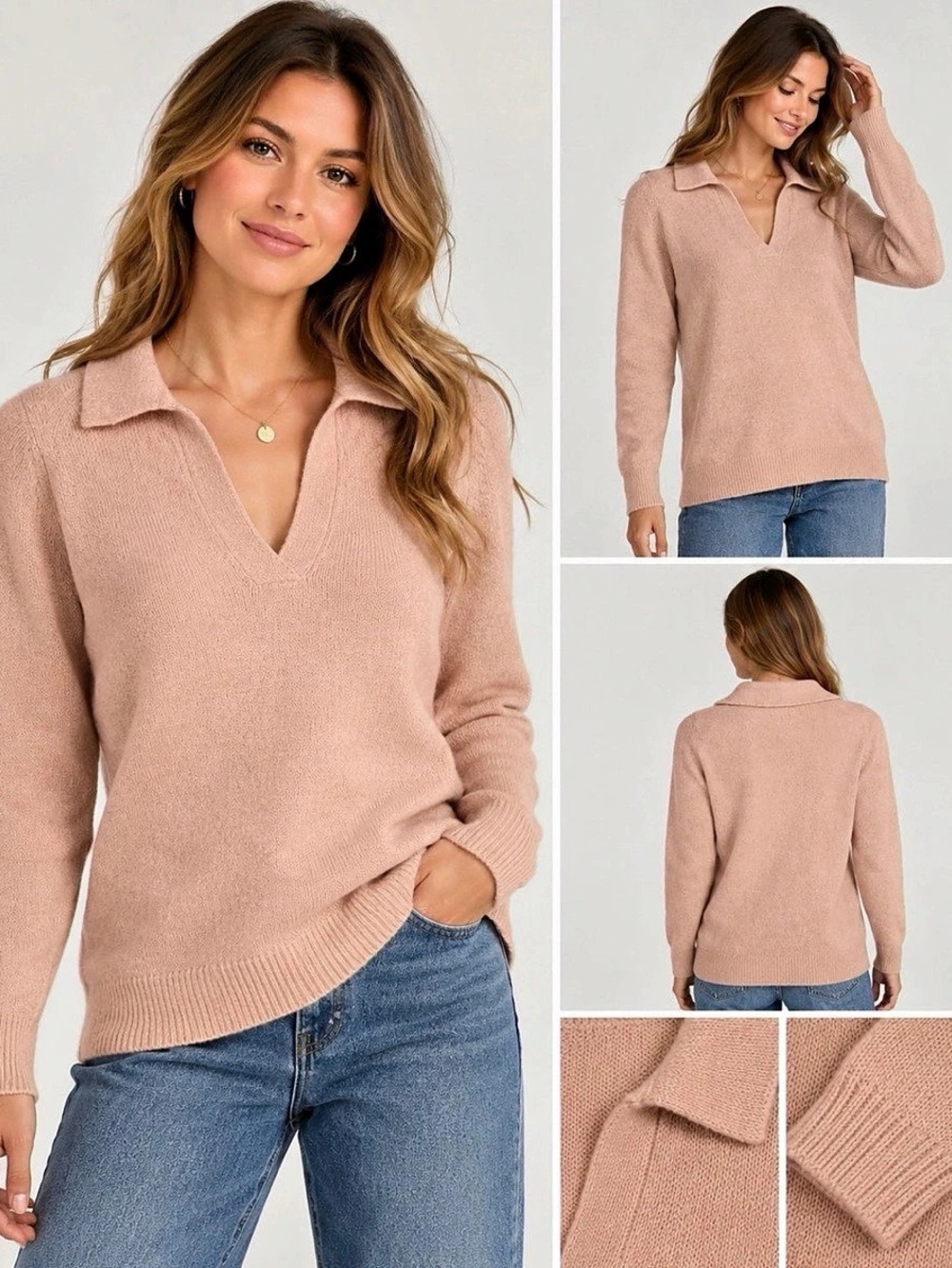 long tall sally Women's Pink V-Neck Sweater NWT